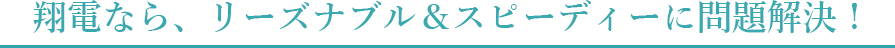 翔電なら、リーズナブル＆スピーディーに問題解決！